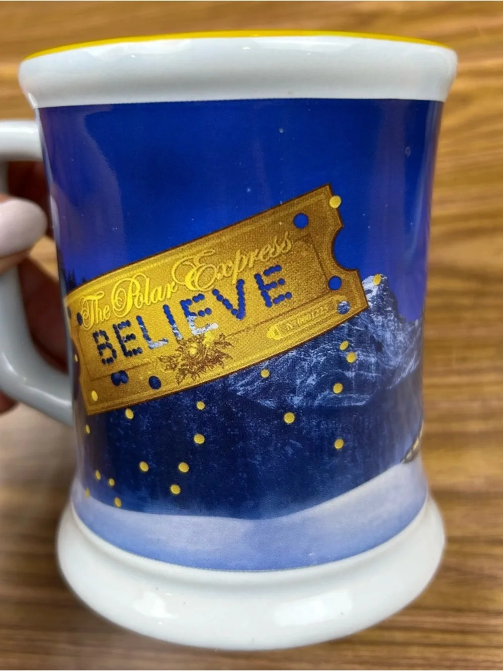 The Polar Express BELIEVE 3D Mugs Train 2004 Warner Bros. Set of 2